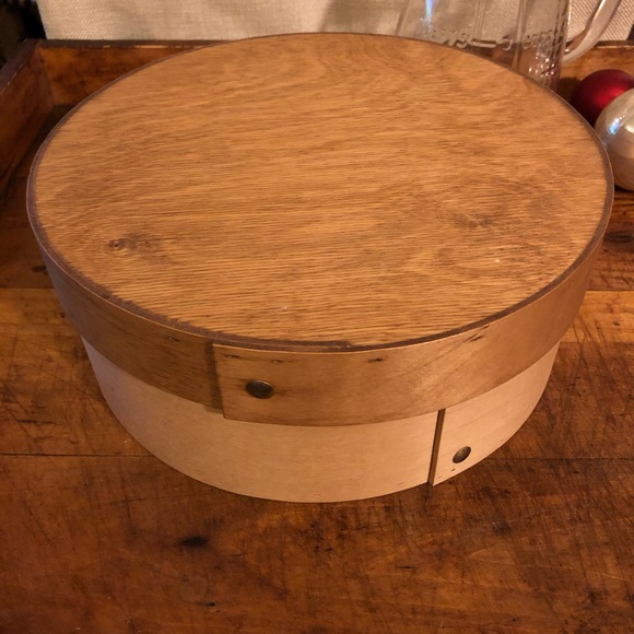 Vintage Other - Vtg hand crafted wooden ‘cheese-ish box’, 1980s